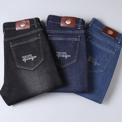 Men's Loose Straight Fashionable and Versatile Casual Business Stretch Jeans