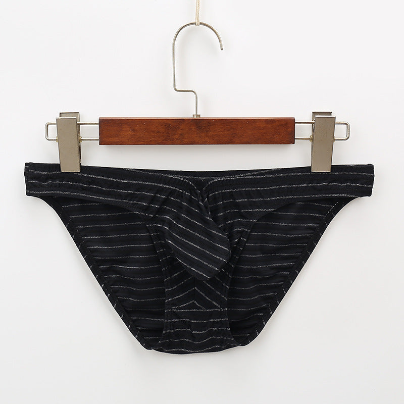 Men's Striped Breathable Low Waist Sexy Briefs