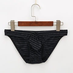 Men's Striped Breathable Low Waist Sexy Briefs