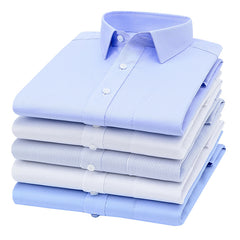 Men's 100% Pure Cotton Liquid Ammonia Long-sleeved High-end Business No-iron Shirt