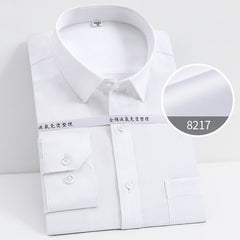 Men's 100% Pure Cotton Liquid Ammonia Long-sleeved High-end Business No-iron Shirt