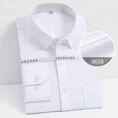 Men's 100% Pure Cotton Liquid Ammonia Long-sleeved High-end Business No-iron Shirt