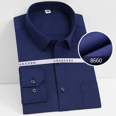 Men's 100% Pure Cotton Liquid Ammonia Long-sleeved High-end Business No-iron Shirt