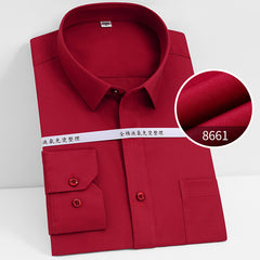 Men's 100% Pure Cotton Liquid Ammonia Long-sleeved High-end Business No-iron Shirt