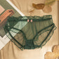 Transparent Mesh Sexy High Elastic Ruffled Low Waist Briefs