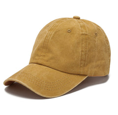 Embroidered Vintage Denim Soft Top Cotton Peaked Cap