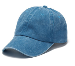 Embroidered Vintage Denim Soft Top Cotton Peaked Cap