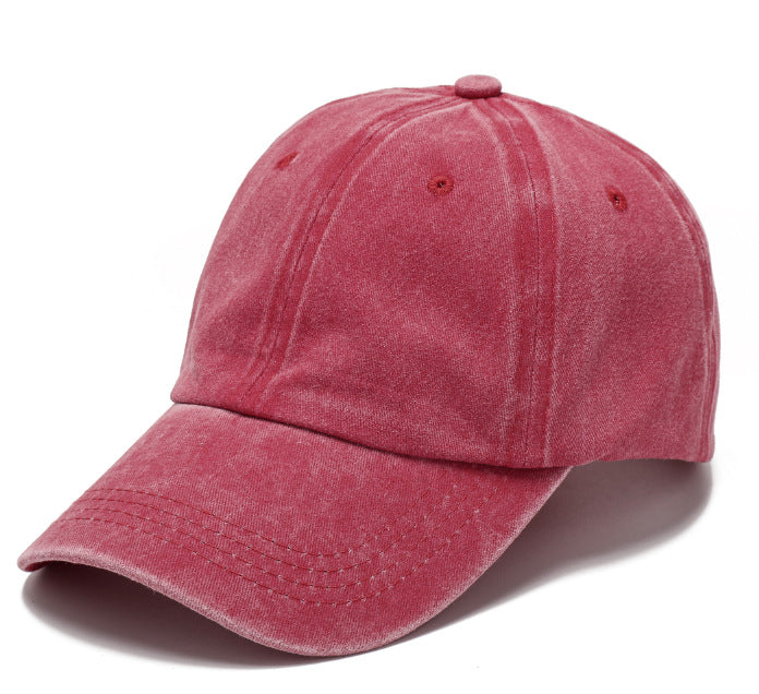 Embroidered Vintage Denim Soft Top Cotton Peaked Cap