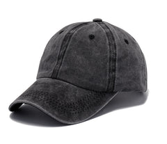 Embroidered Vintage Denim Soft Top Cotton Peaked Cap