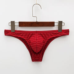 Men's Nylon Low-waist Colorful Striped Comfortable and Sexy Briefs