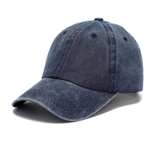 Embroidered Vintage Denim Soft Top Cotton Peaked Cap
