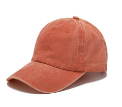 Embroidered Vintage Denim Soft Top Cotton Peaked Cap