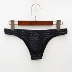 Men's Nylon Low-waist Colorful Striped Comfortable and Sexy Briefs