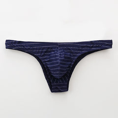 Men's Nylon Low-waist Colorful Striped Comfortable and Sexy Briefs