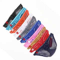 Men's Night Club Perspective Mesh Pocket Low Rise Briefs