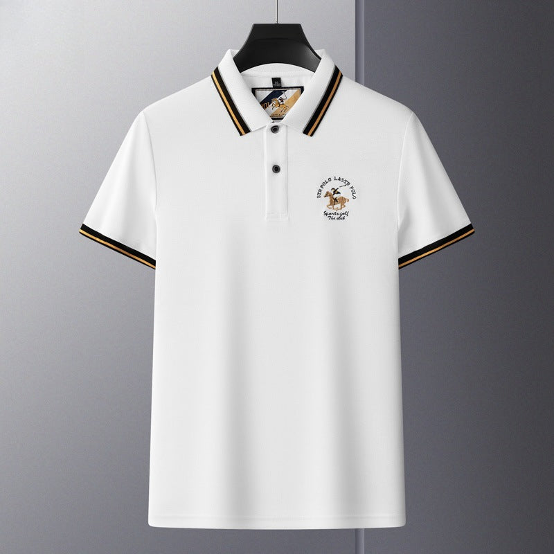 Lapel embroidered men's polo shirt