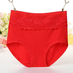 Solid color cotton lace panties