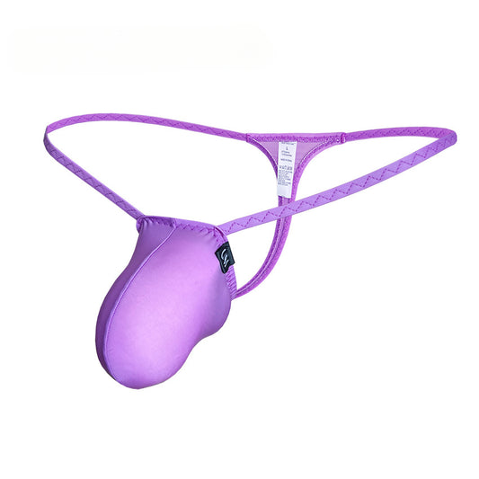 Men's Low Waist Sexy Thin Ice Silk Thong