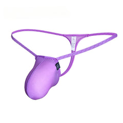 Men's Low Waist Sexy Thin Ice Silk Thong