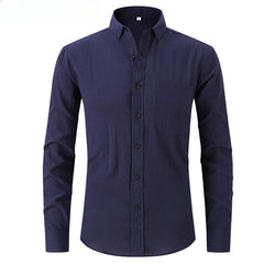 Men's Cotton and Linen Business Slim Shirt