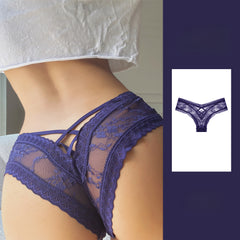 Sexy Lace Cross Hollow Breathable Briefs