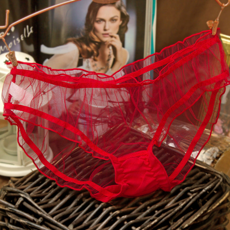 Mesh transparent light breathable lace panties