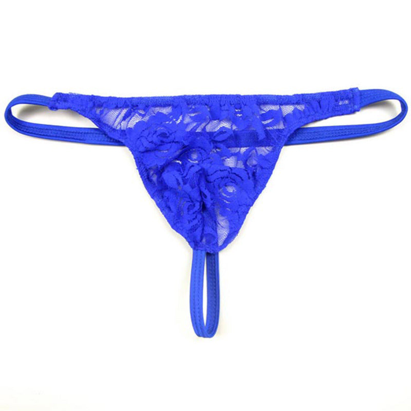 Men's Ultra-thin Transparent Lace Thong