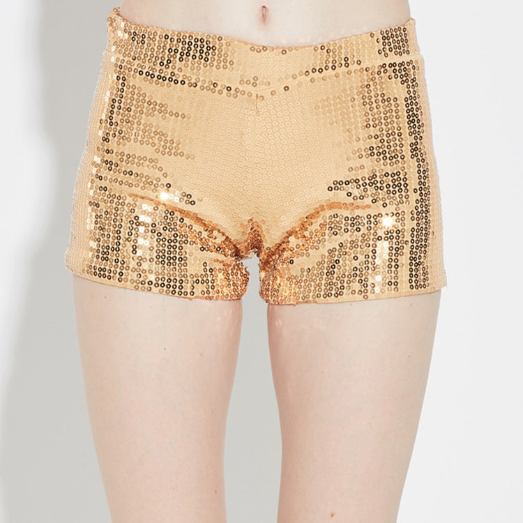 High elastic stretch sequin shorts