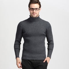 Men's Slim High Neck Thick Pullover Sweater