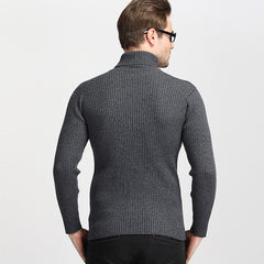 Men's Slim High Neck Thick Pullover Sweater