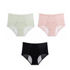 High Waist Leak Proof Ice Silk Panties Plus Size L-5XL