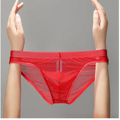 Men's Ultra-thin Mesh Sexy Transparent Ice Silk Briefs