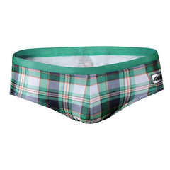 Men's Plaid Swimming Briefs
