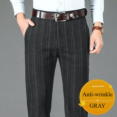 Men's New Fashion Versatile Striped Comfortable Skin-friendly High Waist Casual Pants