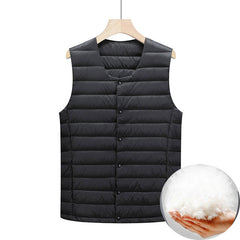 Men's White Duck Down Warm Down Vest