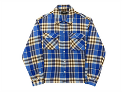 Men's Letter Embroidered Loose and Versatile Plaid Shirt