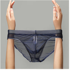 Men's Ultra-thin Mesh Sexy Transparent Ice Silk Briefs