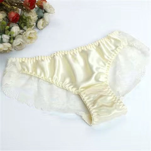 100% Mulberry Silk Lace Sheer Panties