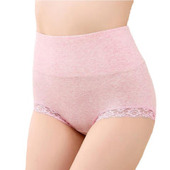 【4 PCS 】High Waist Cotton Lace Panties 女士内裤 Lannyhome S 4 PCS PINK 