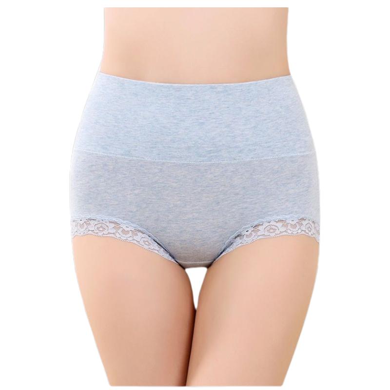 【4 PCS 】High Waist Cotton Lace Panties 女士内裤 Lannyhome S 4 PCS BLUE 