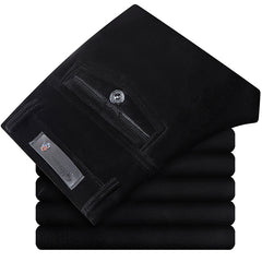 Men's Winter Corduroy Loose High Waist Straight Stretch Casual Pants