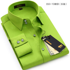 Men's business casual crystal button  shirt