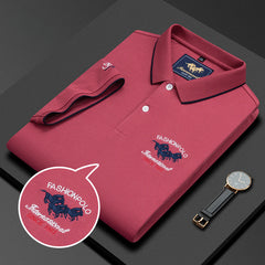 Men's New Embroidery Business Fashion Casual Short-sleeved Polo Shirt