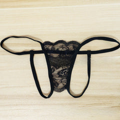 Sexy Transparent Lace Crotchless Thong