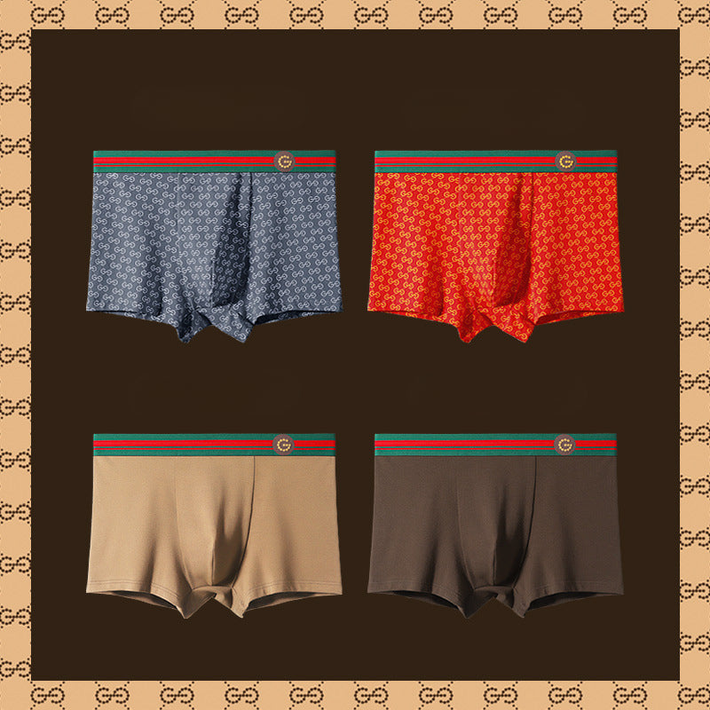 Men's Cotton Printed Boxer Briefs (Gift Box)