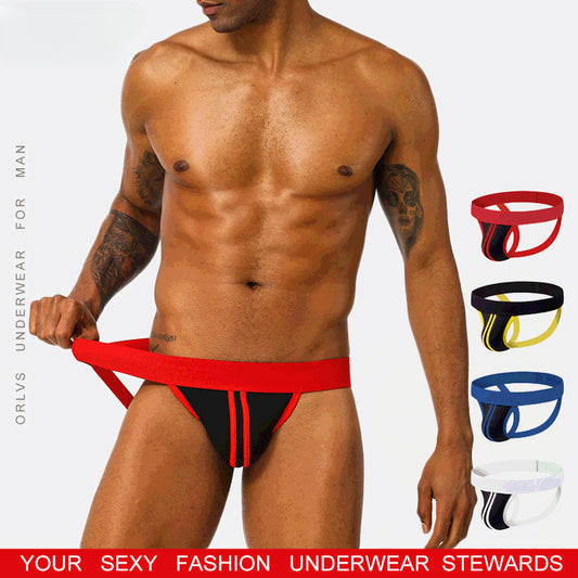 Men's Low Waist Striped Thong