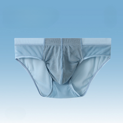 Men's Low Waist Ice Silk Lace Sexy Transparent Graphene Briefs