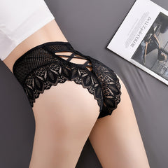 Sexy Hollow Lace Large Size Breathable Butt Lifting Briefs