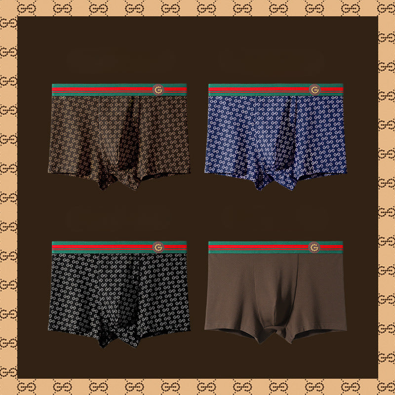 Men's Cotton Printed Boxer Briefs (Gift Box)