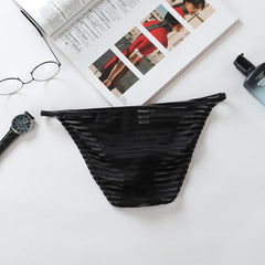 New Men's Striped Mesh Ice Silk Briefs